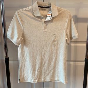 Club Room Men's Heather Cream Short Sleeve Polo Shirt (NWT)